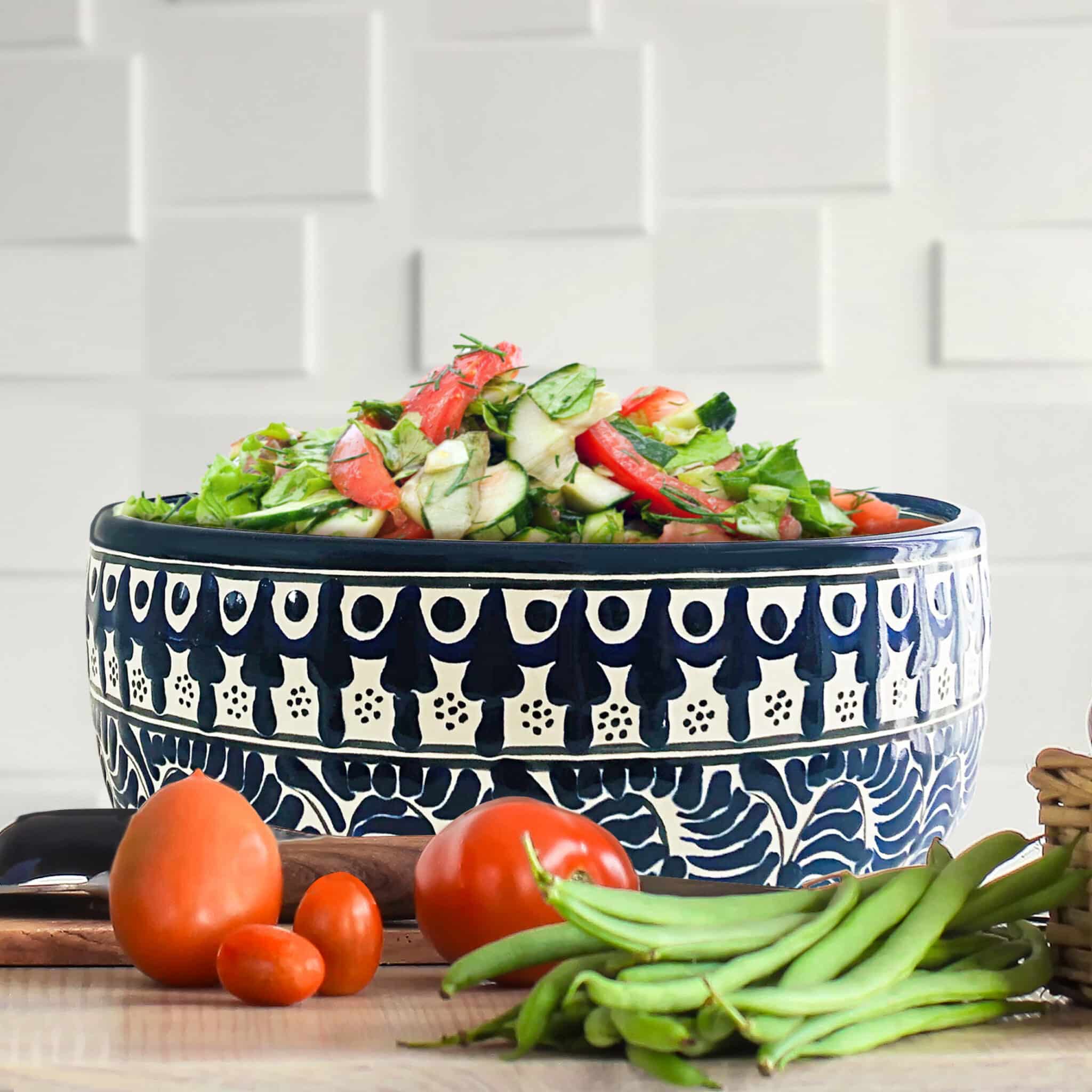 receta ensalada con ensaladadera de talavera de la cosita chula